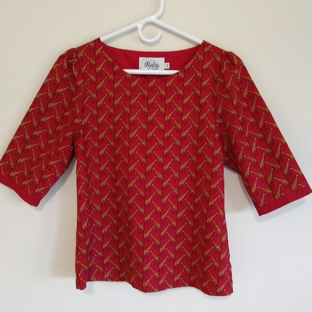 Ruby Belle giraffe pullover blouse